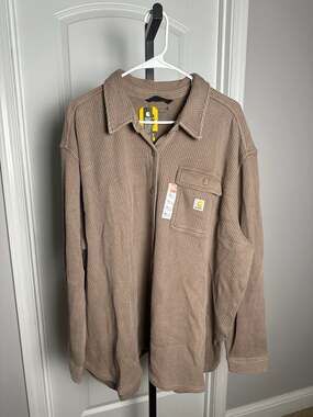 Carhartt Women's Oversized Fit Heavyweight Waffle Knit Long-Sleeve Shirt #205